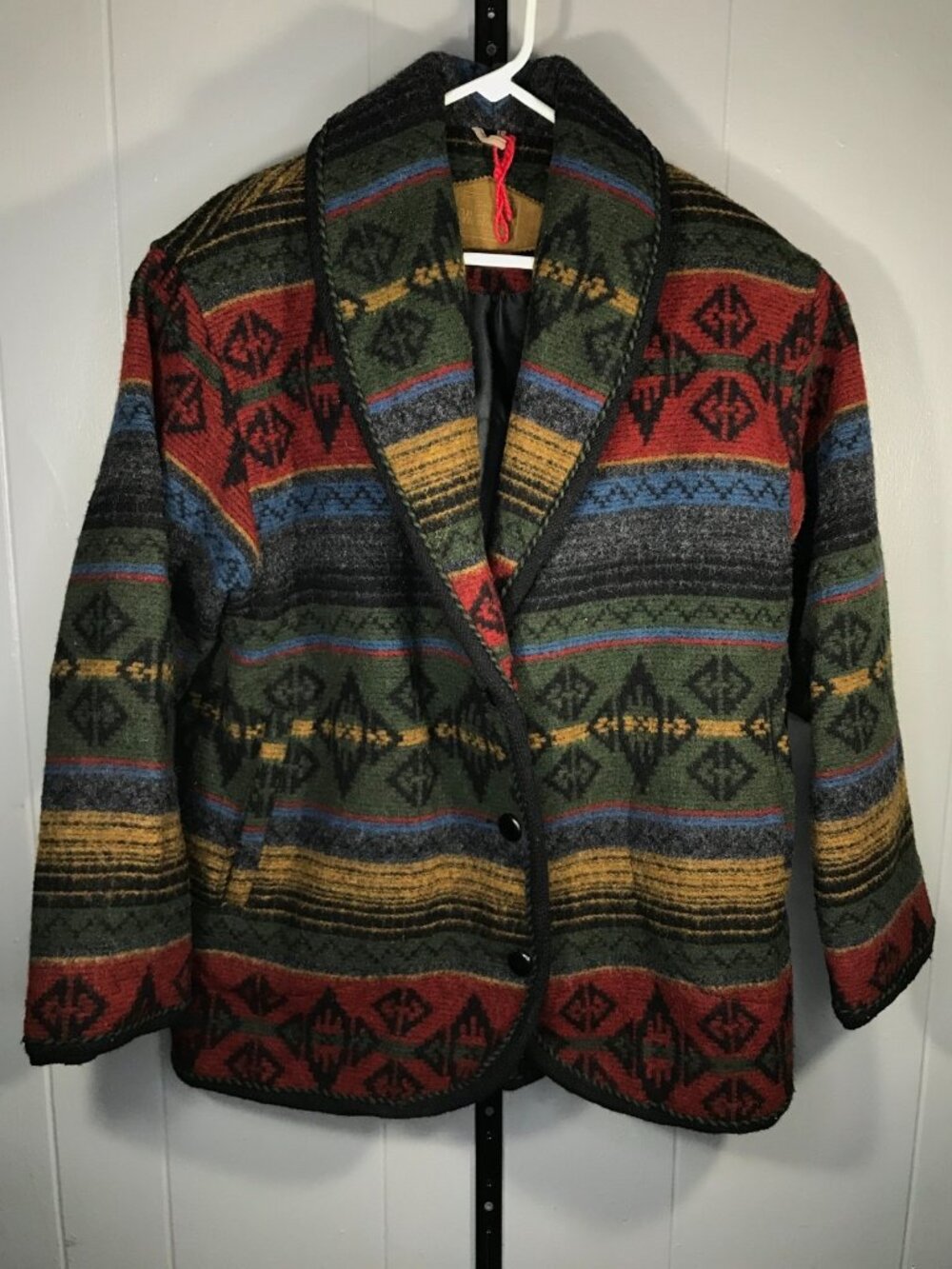 Vintage Woolrich Southwestern Wool Blanket Jacket Md Aztec Lined Coat Nordic